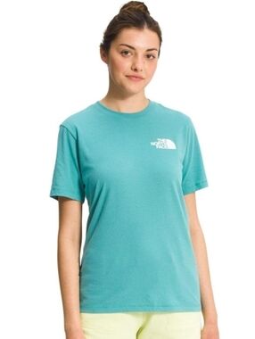 The North Face Teal Short-Sleeve Logo T-Shirt  Size Medium 100% Cotton